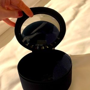 Brand new rare ,authentic round  Christian Dior cosmetic case with zipper/mirror